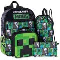 Miniatyrbild 1 av 5: Minecraft MOBS 5- set skolset ryggsäck inkluderar ett case, isolerad matlåda, PE-väska med dragsko och nyckelring null none