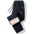Miniatyrbild 1 av 5: Vinter varma fleecebyxor Herr Lammull Tjock Casual Thermal träningsbyxor Herr Byxor Märke Mode Herr Joggers Straight Leg Black M (45to54KG)