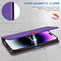 Miniatyrbild 3 av 5: Case för Iphone 15 med Rfid-blockering, stativ Pu-läder skyddande case Stötsäkert skyddande phone case Red For iPhone 15 Pro