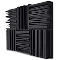 Miniatyrbild 1 av 5: 24st Studio Akustiska Skumpaneler Ljudisolerade Svamptrumma Ktv Rum Absorptionsbehandling Polyuretan black none
