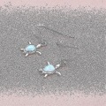 Miniatyrbild 3 av 3: Havssköldpadda Klassisk berlock 925 Sterling Silver Zirkon Smycken Presenter Naturliga Precious Dominica Larimar hänge halsband för kvinna Earrings