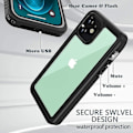 Miniatyrbild 4 av 5: Iphone 12 Vattentätt Case, Vattentätt Stötsäkert Dammtätt Ip68 Full Body Hårt Case Inbyggt skärmskydd Undervatten Utomhus Vattentätt C null none