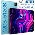 Miniatyrbild 3 av 5: Pro11 12gbram + 512gbrom 12,9 tum Android OS 12.0 Blue