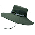Miniatyrbild 1 av 4: Fiskehatt Andas bomull Polyester Stor brättad solhatt för män Sommar bergsklättring OD Green