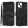 Miniatyrbild 1 av 5: Line Pattern PU case för iPhone 15 Black