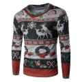 Miniatyrbild 1 av 3: Män Jul Roligt print ful T-shirt Xmas Party Casual Nyhet Långärmade toppar CT289 2XL