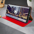 Miniatyrbild 5 av 5: Folio äkta läder Samsung Galaxy A71-fodral Case Videoställ Red