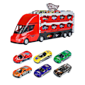 Miniatyrbild 1 av 5: Toddler Lastbilstransportfordon Leksak för 3 år+ pojkar och flickor Red Random 6 alloy car