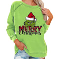 Miniatyrbild 1 av 2: Kvinnor Jul The Grinch Print Långärmad Sweatshirt Xmas Pullover Tunika Toppar A L