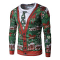 Miniatyrbild 1 av 2: Män Jul Roligt print ful T-shirt Xmas Party Casual Nyhet Långärmade toppar CT293 XL