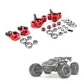 Miniatyrbild 3 av 5: Metall främre styrspindel bakre nav för 1/8 Arrma Kraton Outcast 6s V5 Rc biluppgraderingar Delar Acce Red none
