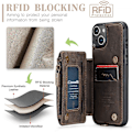 Miniatyrbild 2 av 5: Multifunktionellt RFID- case för iPhone 15 Plus Brown