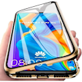 Miniatyrbild 1 av 4: Huawei P30 Lite Case Magnetisk Adsorption Stötsäker 360 graders dubbelt haptiskt skydd Transparent härdat glas Mycket Miaq null none