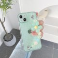 Miniatyrbild 1 av 3: Genomskinligt phone case för Iphone 13/12/11 Pro Max Mjukt cover med blomsterkedjearmband Green iPhone XR