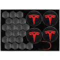 Miniatyrbild 2 av 6: Tesla Model 3 YSX Center Cap Hjul Cap Kit Lugg Mutter Cover Silver Matt (4 Nav Center Cap + 20 Lug Mutter Cover) Tesla Tillbehör red