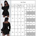 Miniatyrbild 3 av 4: Kvinnor Off Shoulder Långärmad Romper Shorts Ruffle Jumpsuit Playsuit Black L