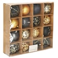 Miniatyrbild 1 av 4: Julgranspynt - SPRINGOS - 16 st. trädbollar ornament - guld/svart svart guld