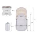 Miniatyrbillede 4 af 4: SPRINGOS® Universal fodpose til klapvogn, babysædebetræk, sovepose, varm, benbetræk med vante Grå-beige