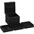 Miniatyrbillede 2 af 4: Smykkeskrin - SPRINGOS - Rejserstorage til Kvinder - Velour - Retro Lås - 12x12x12 cm Svart