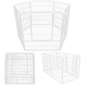 Miniatyrbillede 1 af 4: Modulært hundegård - Springos® - 6 dele - Foldbar - 184 cm x 94 cm - Hvid metal Vit