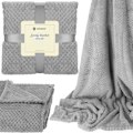 Miniatyrbild 4 av 4: Filt - SPRINGOS - Täcke 200x220 cm - 100% polyester - Grå - Mjuk konsistens Grå