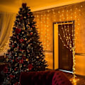Miniatyrbillede 3 af 4: Lysgardin - SPRINGOS - 306 LED'er - 6M - Varm hvid - Fjernbetjening - 8 funktioner Vit varm