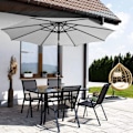 Miniatyrbillede 6 af 6: Springos® Haveparasol med hældningsfunktion og svendestangssystem 300 x 245 cm ljusgrått
