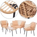 Miniatyrbillede 4 af 4: Springos® Havemøbelsæt 2 stole, sofa, bord. Beige