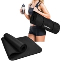 Miniatyrbillede 1 af 4: SPRINGOS yogamåtte - Sort - 180 x 60 cm - NBR og gummi - Bærerem medfølger Svart