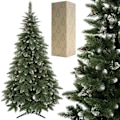 Miniatyrbillede 3 af 4: Kunstigt juletræ - SPRINGOS - 250 cm - Kunstig sne - Ægte kogler - PVC Grön - Vit