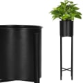 Miniatyrbillede 4 af 4: SPRINGOS® Metal blomsterbed med en sort potte, 16 x 74 cm den perfekte indretning til indvendigt og udvendigt i dit hjem Svart