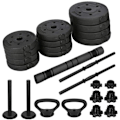Miniatyrbild 3 av 4: Hantelset - SPRINGOS - 20 kg - Justerbara hantlar - Cabriolet Kettlebell - Set med 2 delar svart
