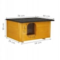 Miniatyrbillede 4 af 4: Træhus til katte og hunde - SPRINGOS® - 39 x 54 x 30 cm - Isolerede vægge - Foldetag gul