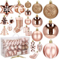 Miniatyrbillede 1 af 4: SPRINGOS® julekugler 77 stk. Juletræspynt Forskellige pynt, kogler, slik, stjerner til træet - Guld / Pink Rose guld