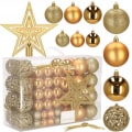 Miniatyrbillede 4 af 4: Julekugler - SPRINGOS - 100 stk - Ubrydelig - Ø 3/4/6 cm - Guld farve Guld