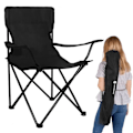 Miniatyrbillede 4 af 4: Sammenklappelig campingstol - Springos - Sort - 600D polyester - Stål - Belastning 100 kg Svart