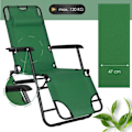 Pikkukuva 2 / 5: Springos® Chaise longue, jossa on pääntuki ja käsinojat 60 x 120 x 80 cm Grön