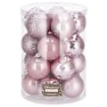 Miniatyrbillede 4 af 4: Julekugler - SPRINGOS - 20 stk - Ø 4 cm - Plastik - Pink - Skinnende og matte Rosa