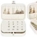 Miniatyrbillede 3 af 4: Smykkeskrin - SPRINGOS - Smykkeorganisator - Crème - 4 Rum - 5 Kroge grädde