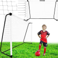 Miniatyrbillede 1 af 4: Fodboldmål med net 200 x 300 cm - SPRINGOS - Stål - Hvid Vit