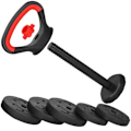 Miniatyrbillede 3 af 4: Justerbar kettlebell - SPRINGOS - 10 kg - Ergonomisk håndtag - 5 justerbare skiver - Blandet svart