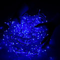 Miniatyrbillede 2 af 4: Lysende guirlande - SPRINGOS - 200 LED - 10,5 meter - Programmer med 8 funktioner - IP44 - Blå Blå