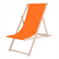 Miniatyrbillede 1 af 2: Havestol - SPRINGOS - Foldbar liggestol - Bøgetræ - Justerbar i 3 positioner - 120 kg Orange