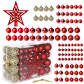 Pikkukuva 1 / 4: Joulupallo - SPRINGOS® - 100 kappaletta - Punainen - Kulta - Tähtihuippu Snape - Guld