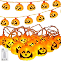 Pikkukuva 1 / 4: Valoketju - SPRINGOS - Halloween - 20 LED - Vilkkuminen - Lämmin valkoinen - Sisäkäyttöön gul