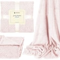 Miniatyrbild 4 av 4: Täcke - SPRINGOS - 200 x 220 cm - Polyester - Gamla rosa - Snäckmönster gammalrosa