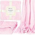 Miniatyrbillede 4 af 4: Dæksler - SPRINGOS - Zigzag - 130 x 180 cm - Polyester - Babyrosa baby rosa