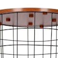 Miniatyrbillede 3 af 4: SPRINGOS® Sidebord Sofabord Rundt trådbord 39 x 40 cm Gennembrudt design metalbord Industrielt interiørbord Svart