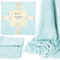 Miniatyrbillede 4 af 4: Sengetæppe - SPRINGOS - 150X200 cm - 100% Polyester - Muslingemotiv - Pastelblå pastellblå