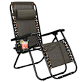 Miniatyrbillede 5 af 5: Springos® chaiselong med hovedstøtte, foldbar relax til haven Svart